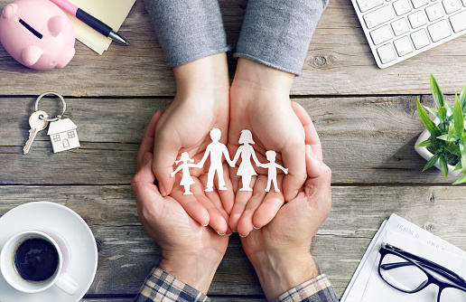 Family Care And Love – Hands With Family Symbol Silhouette Family Care And Love – Hands With Family Symbol Silhouette