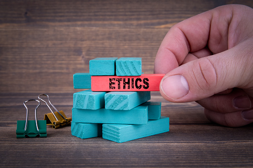 Ethics Business Concept With Colorful Wooden Blocks Ethics Business Concept With Colorful Wooden Blocks