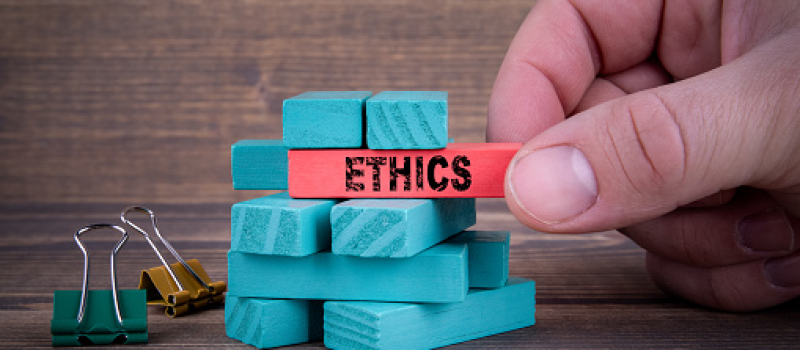Ethics Business Concept With Colorful Wooden Blocks Ethics Business Concept With Colorful Wooden Blocks